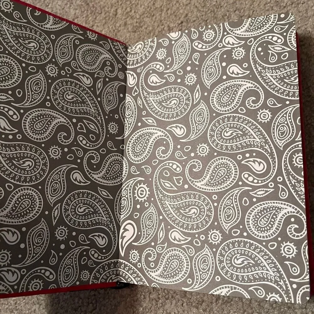 Pink/Red Paisley Faux-Leather Hardcover Lined Journal w/ Ribbon Bookmark